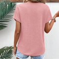 thumbnail image 3 of Womens Short Sleeve Textured Tops Summer Casual V Neck Solid Loose Basic T Shirts, 3 of 6
