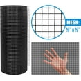 thumbnail image 4 of Fencer Wire Vinyl Coated 19 Gauge Welded Fence Wire Roll, Mesh Size 1/2-Inch x 1/2-Inch, Black Garden Fencing Wire Grid Hardware Cloth, Poultry Chicken Fence Rolls, Multiple Use for Home Improvement, 4 of 9