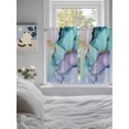 thumbnail image 4 of Tier Curtains 45 Inches Long, Teal Purple Marble Window Treatment Curtain Drapes, Modern Abstract Luxury Ink Painting Window Half Privacy Curtains for Bedroom Bathroom, 42"x45", 2 Panels, 4 of 7