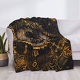 thumbnail image 3 of Fotbe Mystical Golden Eye Manta de Franela con Estampado, Manta Ultrasuave para Cama, Sofá, Auto, Hipoalergénica y Antibolitas-80"x60", 3 of 6