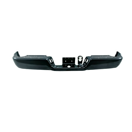 REAR STEP BUMPER FACE BAR; BLACK/PAINT TO MATCH; WITHOUT PARK ASSIST