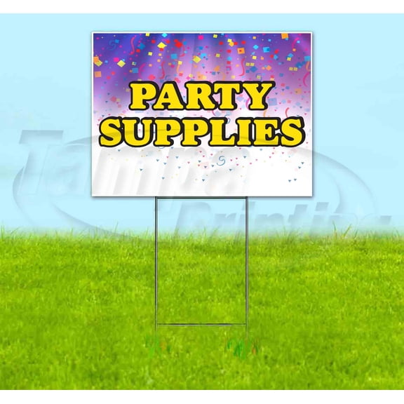 Party Supplies V5 (18" x 24") Yard Sign, Includes Metal Step Stake