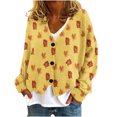 thumbnail image 1 of Puntoco Chaqueta De Punto Informal Con Estampado De Hojas Para Mujer, Chaqueta Con Botones, Abrigo De Felpa, Para Otoño E Invierno, 1 of 4