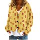 thumbnail image 1 of Puntoco Chaqueta De Punto Informal Con Estampado De Hojas Para Mujer, Chaqueta Con Botones, Abrigo De Felpa, Para Otoño E Invierno, 1 of 4