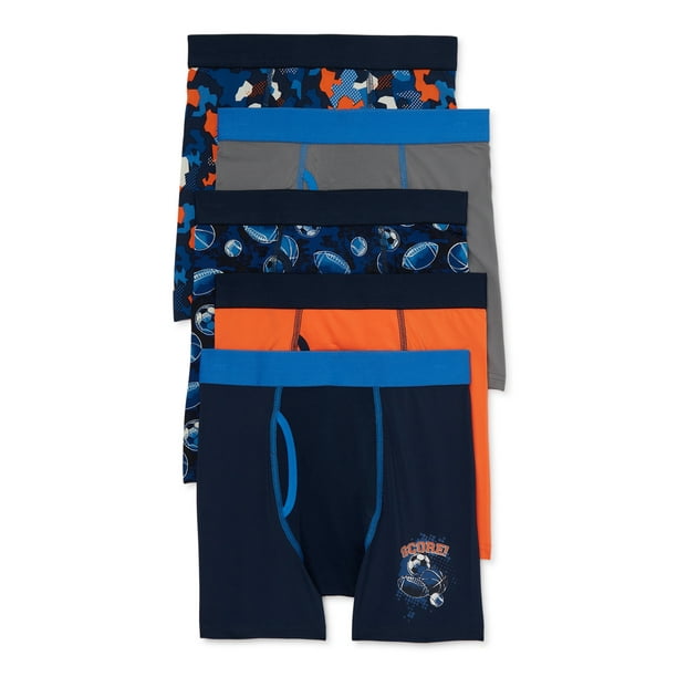 Athletic Works Boys Performance Boxer Briefs, 5 Pack, Sizes SXL