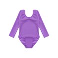 thumbnail image 3 of TSSOE Kids Ballet Dance Leotard Fleece Lined Bodysuit Girls Gymnastics Unitard Undergarment Warm Up Purple 120, 3 of 7
