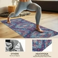 thumbnail image 4 of Blue Ethnic Paisley Pattern Hot Yoga Mat Towel Non Slip for Hot Yoga - Quick-Drying Yoga Mat Cover with 4 Corner Pockets with Travel Bag - Hot Yoga Towel Non Slip Grip Moisture Wicking Sweat 70"x26", 4 of 6