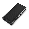 thumbnail image 2 of Cartera Piel Genuina Patrón de la Tela Rayas de cocodrilo 19x9,5x3cm negro, 2 of 4