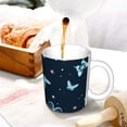 thumbnail image 3 of Yiaed Beautiful Butterflies Print Ceramics Coffee,Large Handle Design,Extra Large Tea and Coffee Cup for Office and Home Mugs, 3 of 6