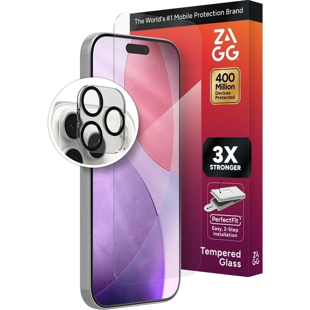 Protector de pantalla y cámara de vidrio templado ZAGG Glass+ para iPhone 17 Pro