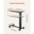 thumbnail image 3 of Electric Height Adjustable Overbed Table, Tilting Top Mobile Laptop Desk with Cup Holder & Wheels, Supports 55 lbs, 3 of 6