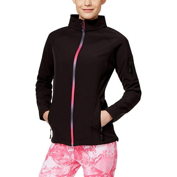 Ideology Womens Fall Softshell Fleece Outerwear Water Resistant Jacket