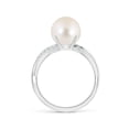 thumbnail image 2 of ANGARA Freshwater Cultured Pearl Infinity Ring in 14K White Gold for Women | June Birthstone, Birthday, Anniversary, Jewelry Gift for Women | Pearl Ring, 2 of 11