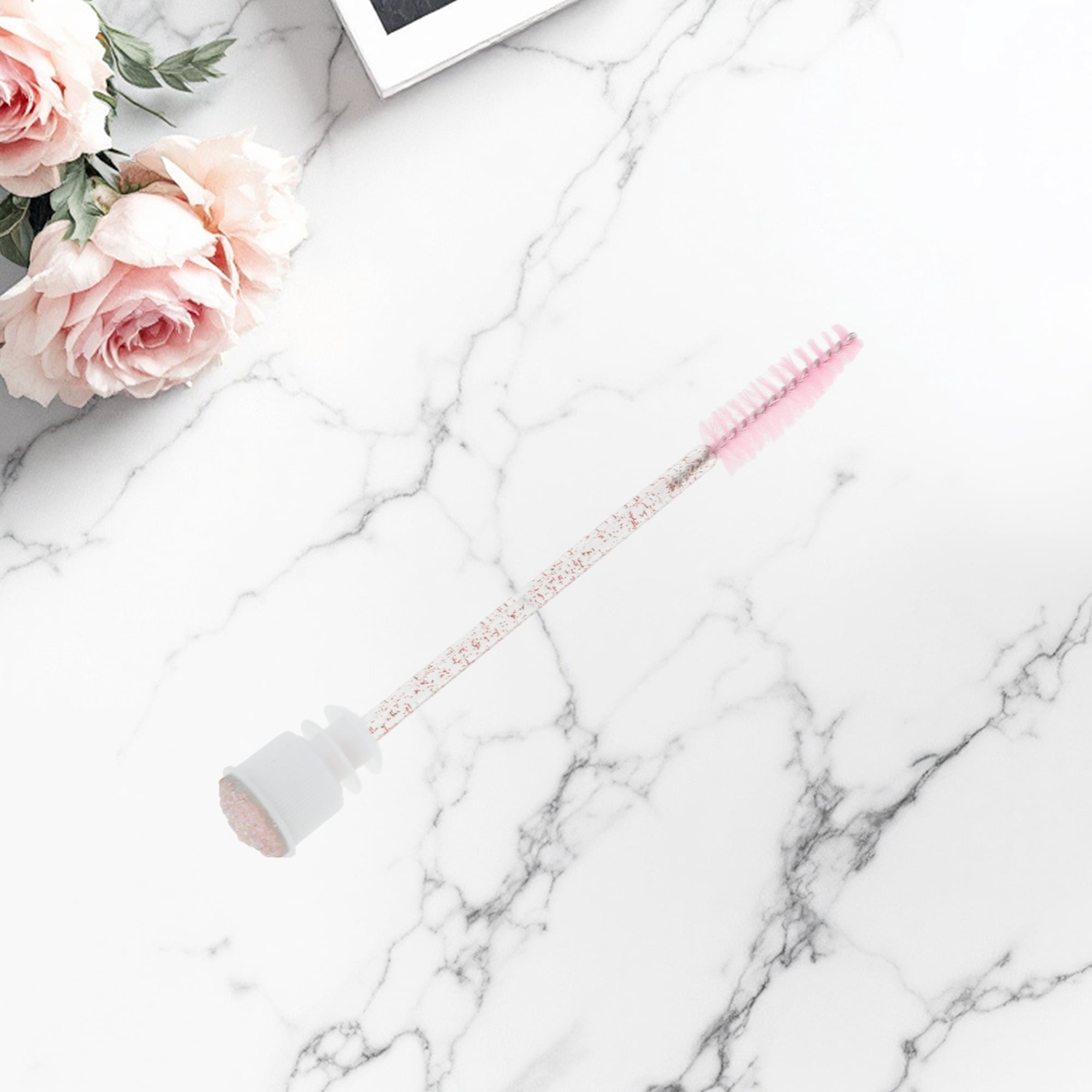 Unique Bargains 1 Pc Soft Reusable Eyelash Brush for Vacation in Tube Light Pink