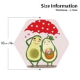 thumbnail image 3 of Pofeuu Avocado Lovers Wearing Umbrella Print Leather Coasters Set of 6, Round Cups Mugs Mat Pad for Home Kitchen Heat Resistant Drink Coasters,Hexagon, 3 of 7