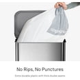 thumbnail image 3 of Code G 100 Count Custom Fit Liners, Drawstring Kitchen Trash Bags, One-by-One Mess-Free Dispense, Extra Thick & Double Seamed, 50% PCR Plastic, 30 Liter / 8 Gallon, White, 3 of 4