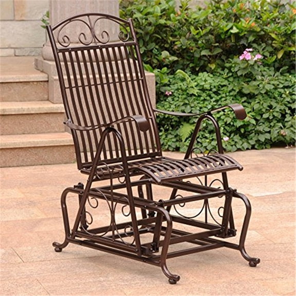 Outdoor Iron Glider - Patio Garden Relaxing Chair - Durable Chic Design