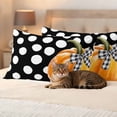 thumbnail image 3 of Orange Pumpkin Outdoor Waterproof Pillow Covers, Fall Thanksgiving Black White Polka Dot Decorative Rectangle Throw Pillowcase Sofa Cushion Sham for Patio/Couch/Chair, 20"x12" 2 Pack, 3 of 8
