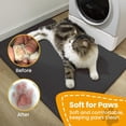 thumbnail image 6 of Cat Litter Mat, 24x18 Inches Large Honeycomb Double Layer Cat Litter Trapping Mat, Non Slip Waterproof Urine Proof Cat Litter Box Mat, Kitten Supplies and Essentials, Black, 6 of 7