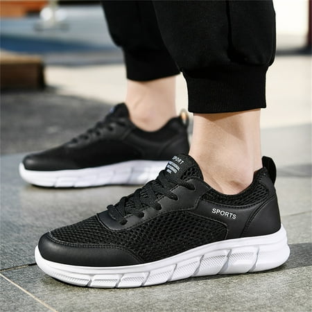 

Aayomet Mens Slip on Sneakers Fashion Summer Men Breathable Mesh Flat Elastic Casual Shoes White 9