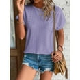 thumbnail image 6 of Womens Clothing Homenesgenics Womens Tops under $5 Women's Spring/Summer Fashion Casual Loose Round Neck Short Sleeve Women's Purple XXXL, 6 of 6