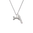 thumbnail image 2 of Delight Jewelry Silvertone Large Clear Crystal Dog Bone Silvertone Sisters Best Friends Forever Bar Charm Necklace, 23", 2 of 4