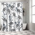 thumbnail image 2 of Shower Curtain Floral Plant Fruit Shower Curtains for Bathroom Decor Black Shower Curtain Sets with Hooks Waterproof Fabric Bath Curtain Standard 72" X 72", 2 of 5