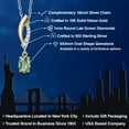 thumbnail image 2 of Gem Stone King 925 Silver and 10K Yellow Gold Green Sapphire and White Lab Grown Diamond Pendant Necklace for Women | 0.58 Cttw | Gemstone September Birthstone | Oval 6X4MM | With 18 inch Chain, 2 of 6