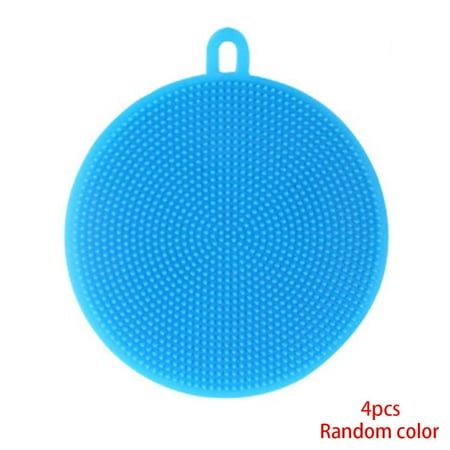 

4PCS Random Color Multifunction Soft Silicone Dishwashing Brush Non Stick Tool Pan Pot Bowl Washing Tool