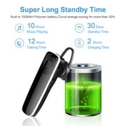 New Bee Bluetooth 5.0 Wireless Headset-12H Talk Time/30D Standby-Ear Hook Design Earpiece for Driving/Office-Compatible with iOS/Android (Black)