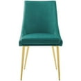 thumbnail image 6 of Home Square 2 Piece Modern Performance Velvet Dining Chair Set in Teal/Gold, 6 of 8