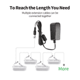 thumbnail image 4 of Tonton 2 Pack 16.5FT DC Power Extension Cable 5.5 mm x 2.1 mm 12V/24V White AC DC Adapter Cords, 4 of 6