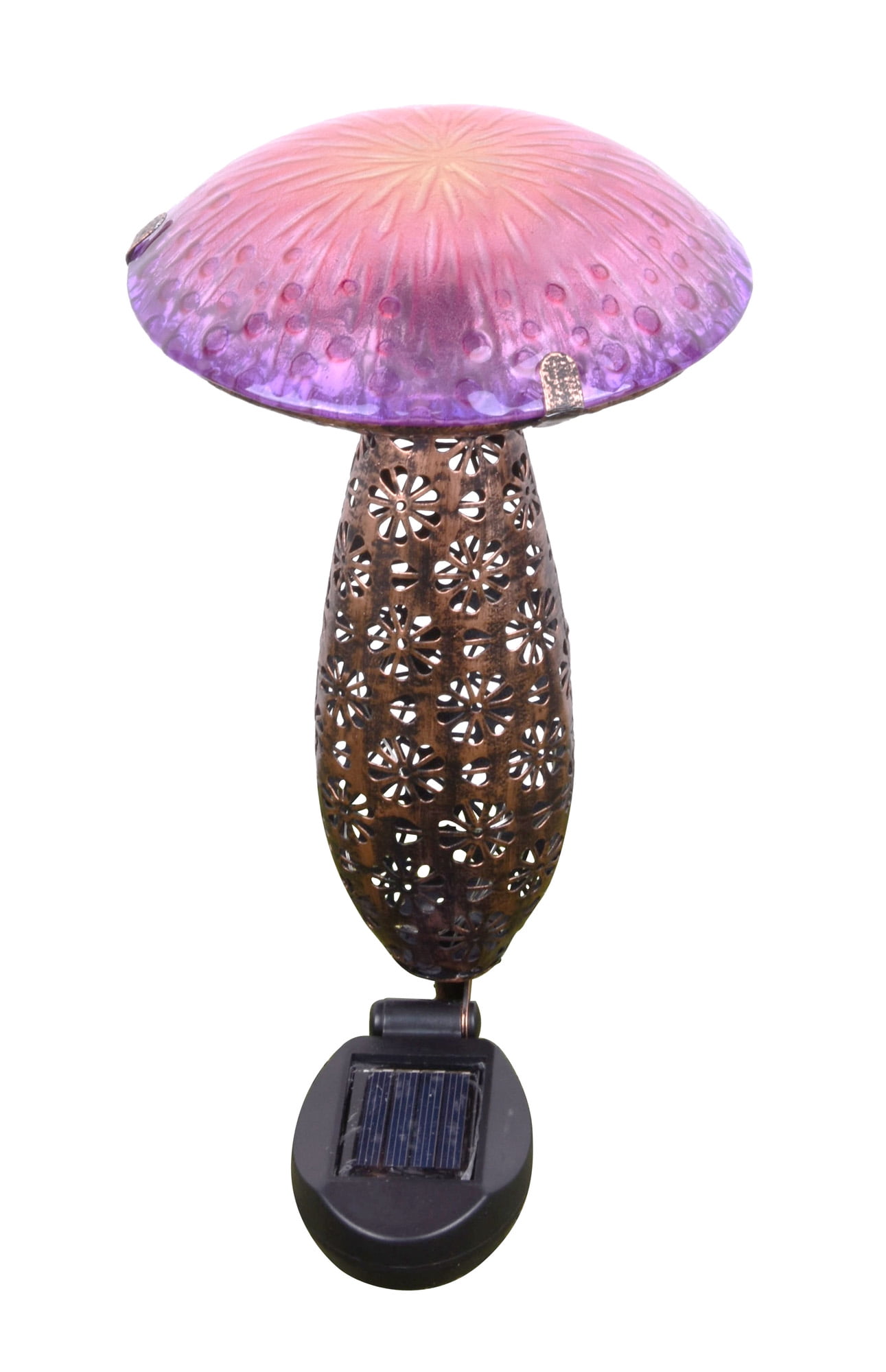 Hi-Line Gift 16.25" LED Solar Powered Mushroom Stake, Pink