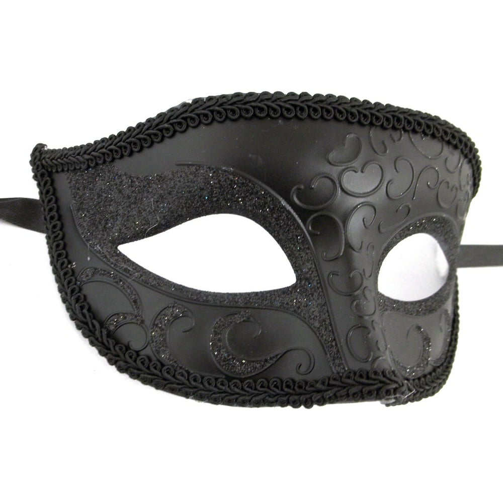 Black Venetian Men Elegant Masquerade Halloween New Years Mardi Gras ...