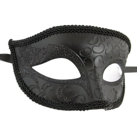Black Venetian Men Elegant Masquerade Halloween New Years Mardi Gras  Prom (Best Mens Masquerade Masks)