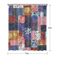 thumbnail image 5 of Colorful Pioneer Flower Patchwork Shower Curtain 72"x84" ,Bathroom Decorative Shower Curtains Set with 12 Hooks,Modern Waterproof Washable Shower Curtain, 5 of 6