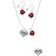 thumbnail image 2 of Delight Jewelry Twins Heart with Two Pair of Baby Feet Red Lucky Ladybug Necklace and Dangle Earrings Set, 2 of 6