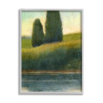 Rural Pond Reflection Landscape Landscape Graphic Art Gray Framed Art Print Wall Art
