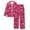 Hot Pink, variant on Women Pajama Sets Casual 2 Piece Valentines Day Print V Neck Long Sleeve Set Women Sleepwear,Black,XXXL