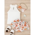thumbnail image 3 of Coduop 0-18M Newborn Baby Girls Summer Choker Tanks Tops+Floral Tutu Mini Shorts Outfit Set, 3 of 9