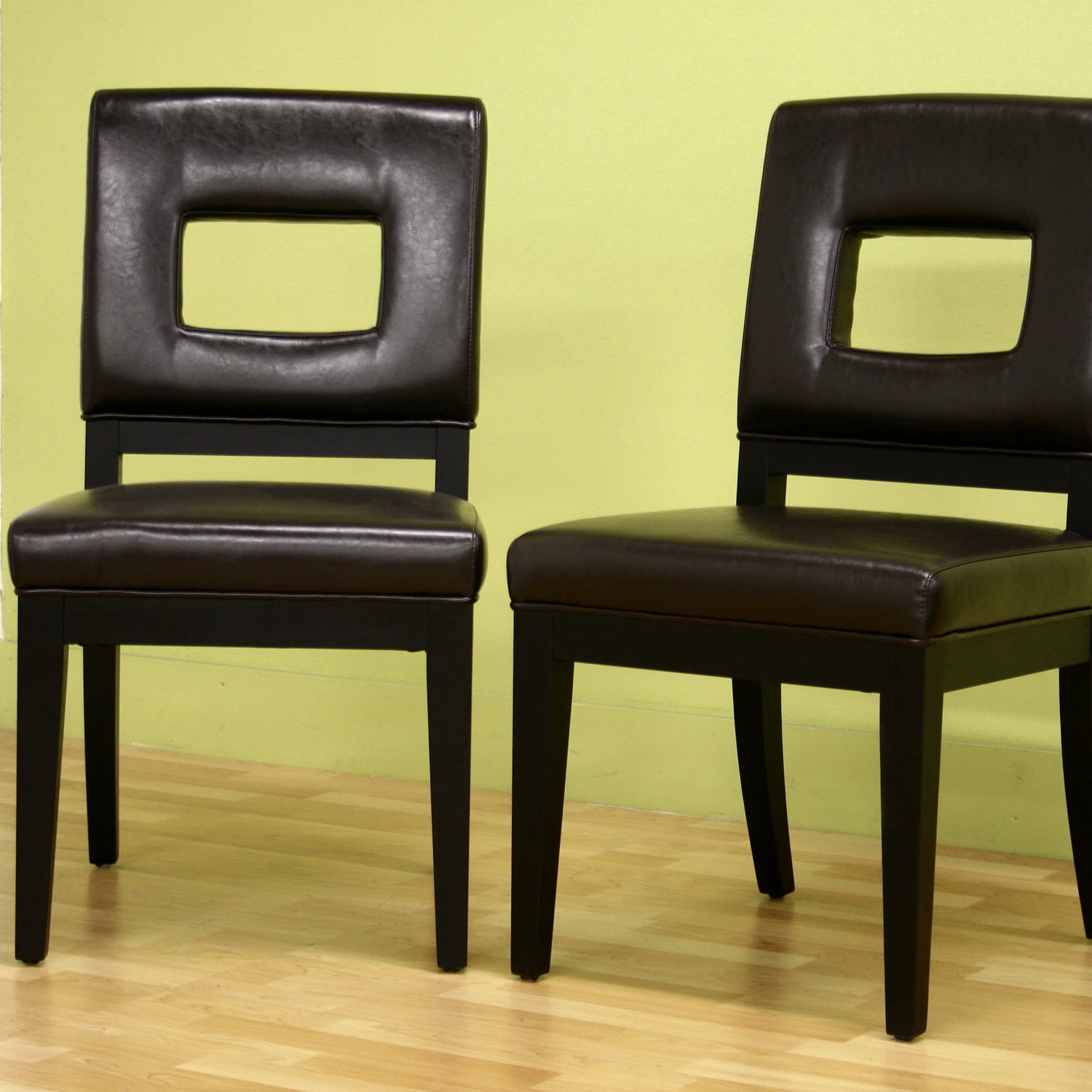 Baxton Studio Faustino Dark Brown Leather Dining Chair