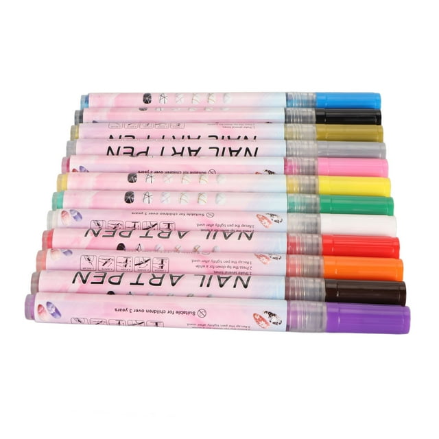 Bolígrafos De Esmalte De Uñas 3D, Bolígrafos Para Decoración De Uñas, Colores Brillantes Multiusos, 12 Piezas Para Salón