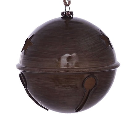 Vickerman 4.75 Pewter Wood Grain Bell Ornament. These ornaments are the perfect addition to any holiday decorating project. They feature a light wood grain pattern. Includes 4 pieces per pack.