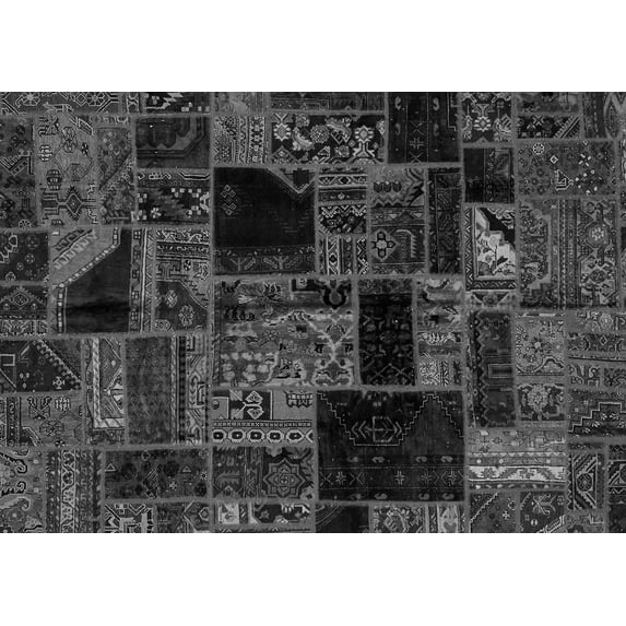 Ahgly Company Indoor Rectangle Oriental Gray Modern Area Rugs, 7' x 9'