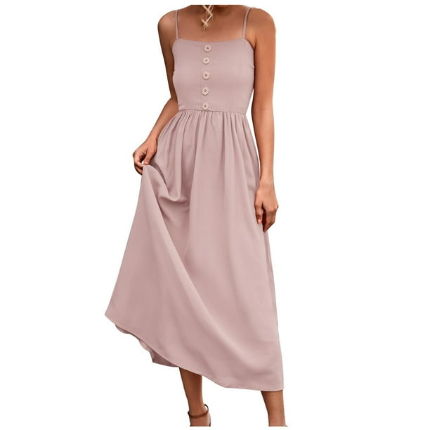 Vestido Largo Con Flores De Mezcla Algodón-poliéster - Diseño Irregular Con Botones Y Cuello Polo Para Mujer