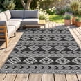 thumbnail image 2 of Outsunny Reversible Outdoor RV Rug, 6' x 9' Patio Floor Mat, Black & Grey, 2 of 9