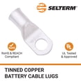 thumbnail image 3 of SELTERM 3/0 AWG 1/2" Ring Battery Cable End Terminal Lugs Marine Grade 5ea, 3 of 3