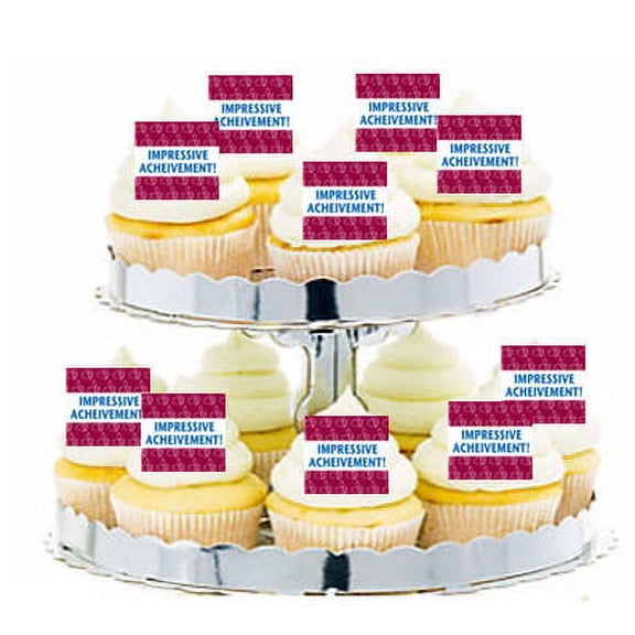 24pk Impressive Achievement Edible Cupcake Decoration Toppers / Picks