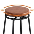 thumbnail image 6 of Aukfa Bar Table Set for 3 with Charging Station and Drawers, 4-Piece Counter Height Dining Table Set with 3 PU Stools, Brown, 6 of 7