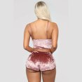 thumbnail image 3 of Conjunto de top corto y pantalones cortos de terciopelo para mujer Conjunto de ropa interior polar con cuello en V Chándal sin mangas, 3 of 12